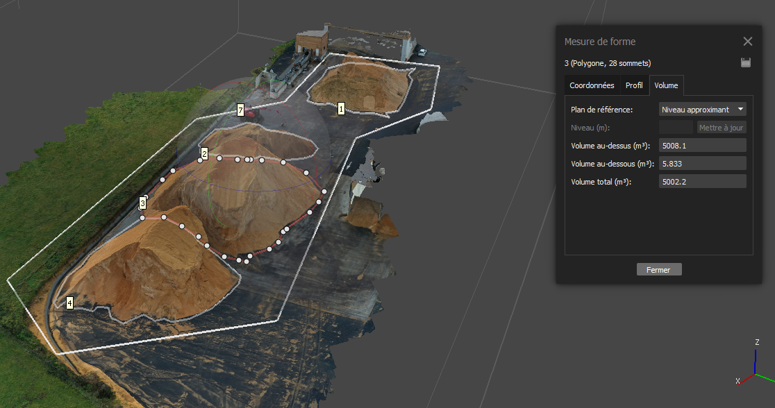 Modélisation 3D pour calcul de volume en m³