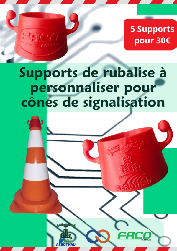 5 x Support de rubalise personnalisé pour cônes de signalisation - Image 4