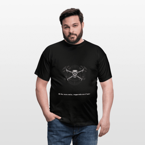 T-shirt "Si tu me vois, regarde en l'air" – Édition Télépilote by Aerothau – Image 2