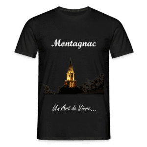 T-shirt  Noir "Montagnac_Clocher — Un Art de Vivre" (Homme)
