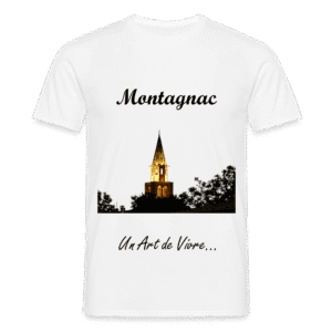 T-shirt Blanc "Montagnac_Clocher — Un Art de Vivre" (Homme)