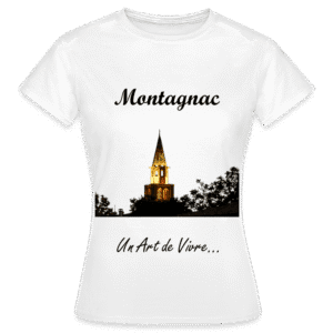 T-shirt Blanc "Montagnac — Un Art de Vivre" (Femme)