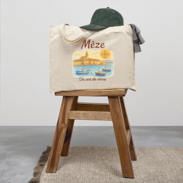 Cabas en coton recyclé – Mèze, un art de vivre – Image 2