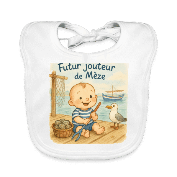 Bavoir bébé bio – Futur jouteur de Mèze