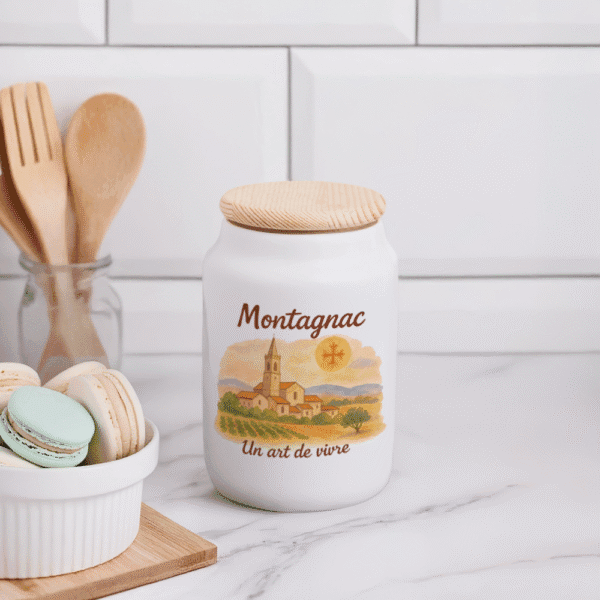 Boîte à biscuits Montagnac – Couvercle en bois