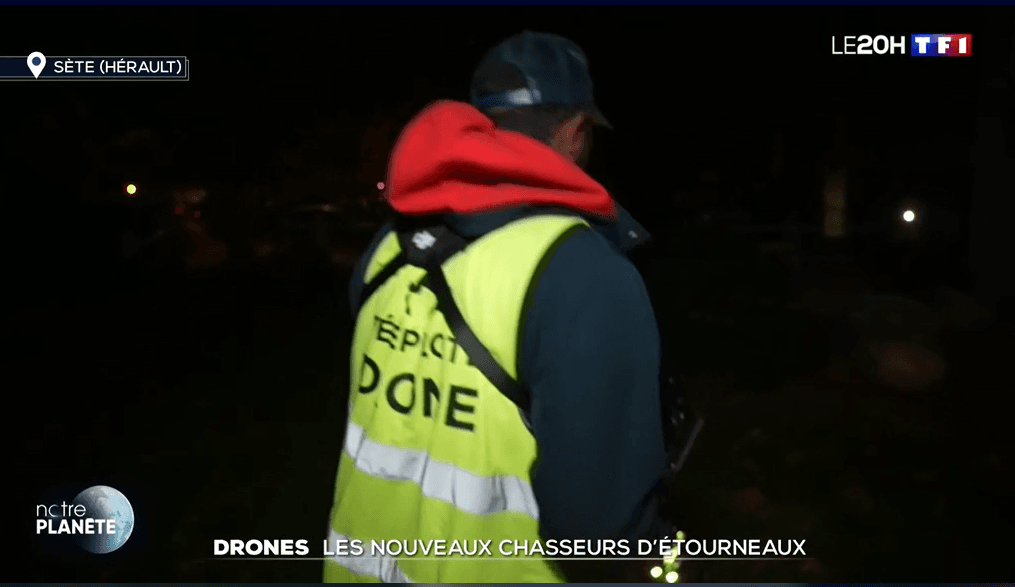 Reportage TF1 Étourneaux intervention drone