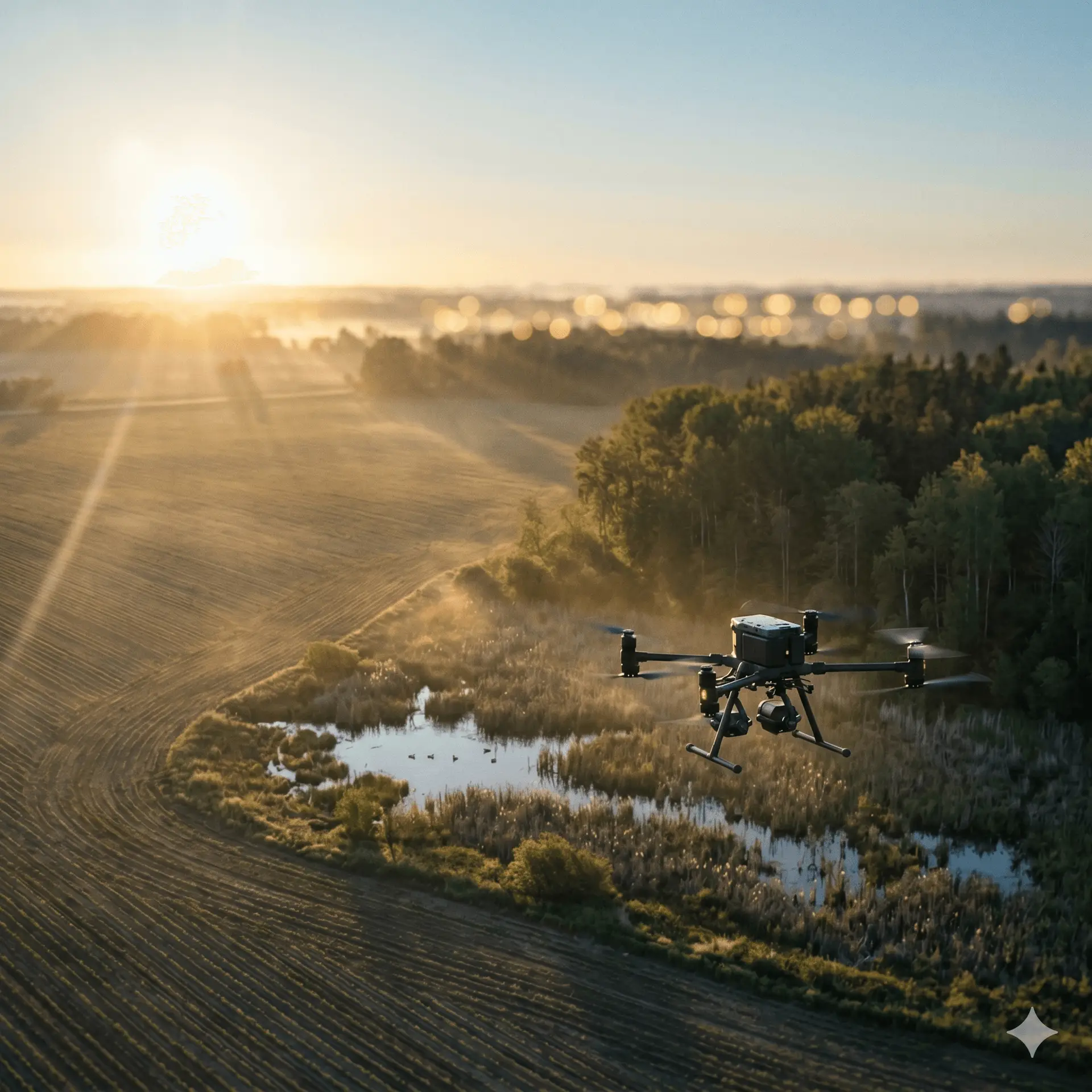Comptage oiseaux réserve naturelle drone